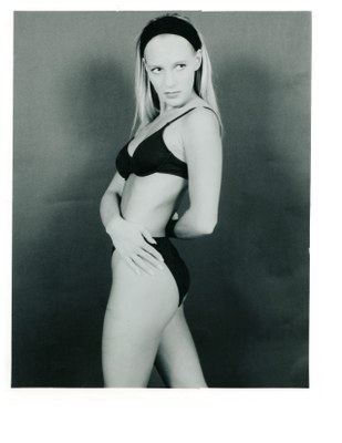 model blonde black swimsuit 1991